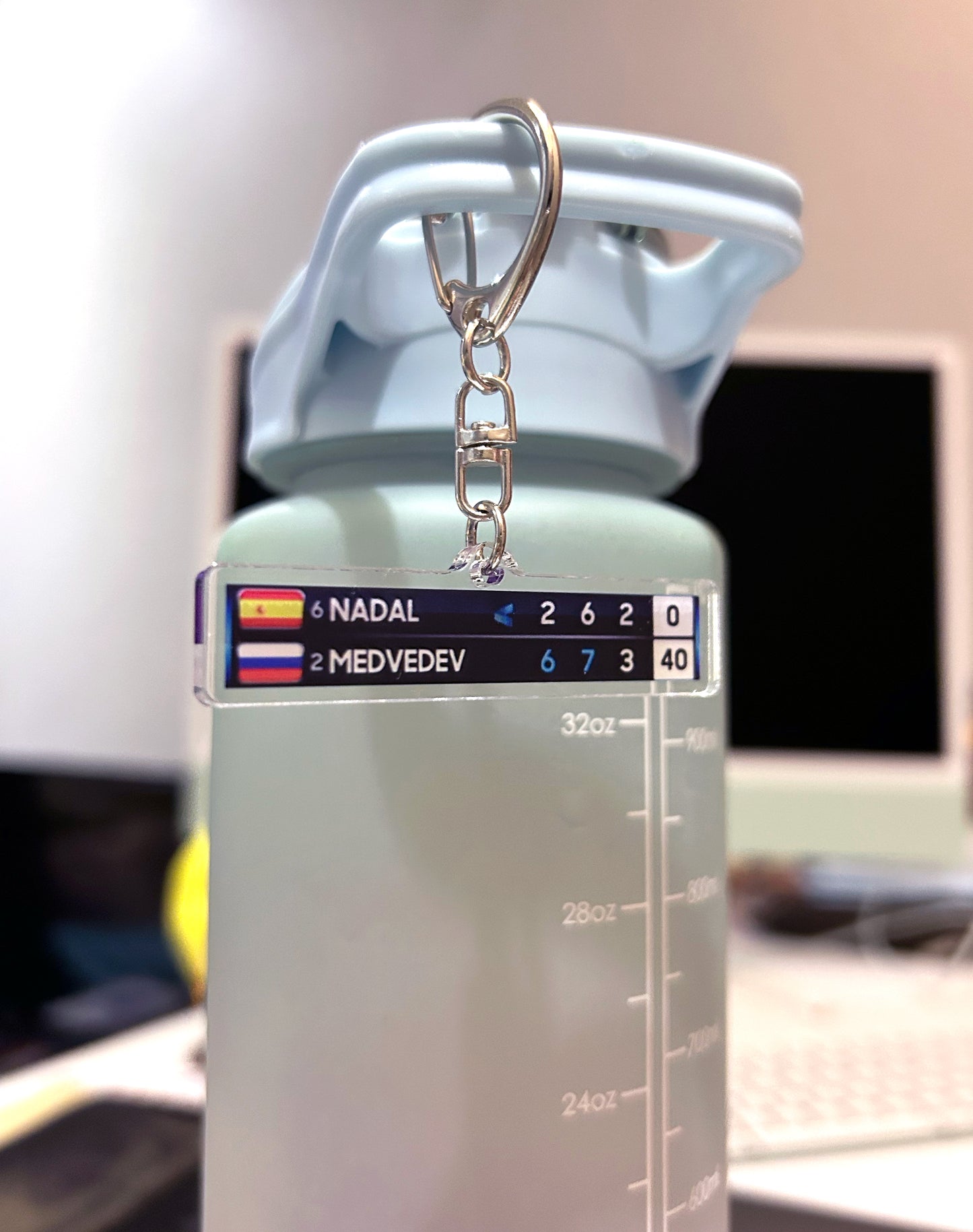 Rafa Nadal AO22 Crazy Comeback! | Clear Acrylic Keychain with Metal Clasp