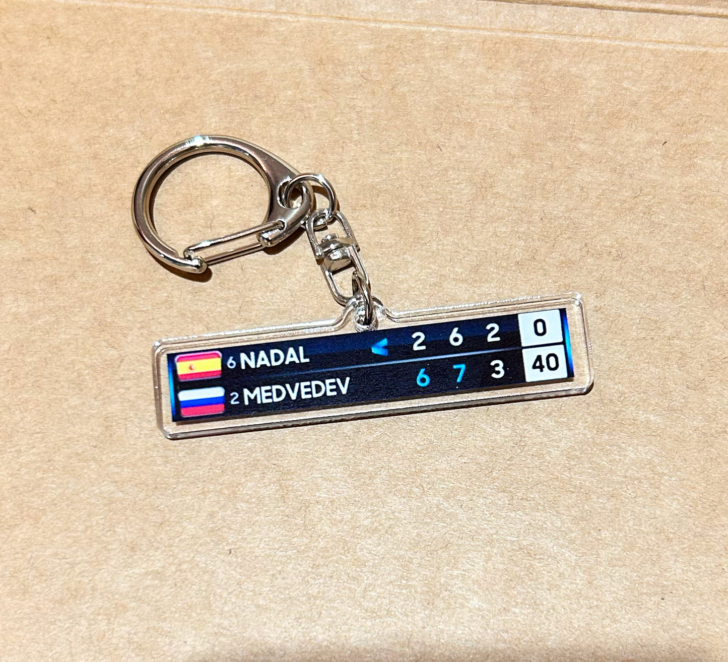 Rafa Nadal AO22 Crazy Comeback!   | Clear Acrylic Keychain with Metal Clasp