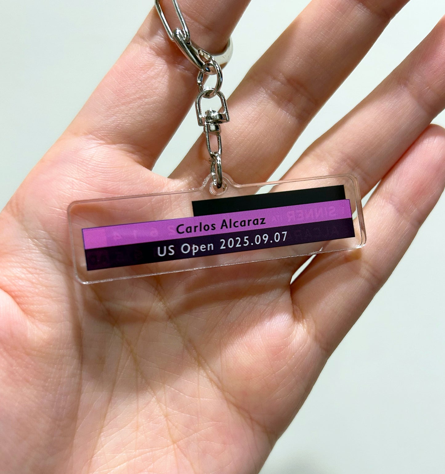 Carlos Alcaraz USO25 Title | Clear Acrylic keychain with metal clasp