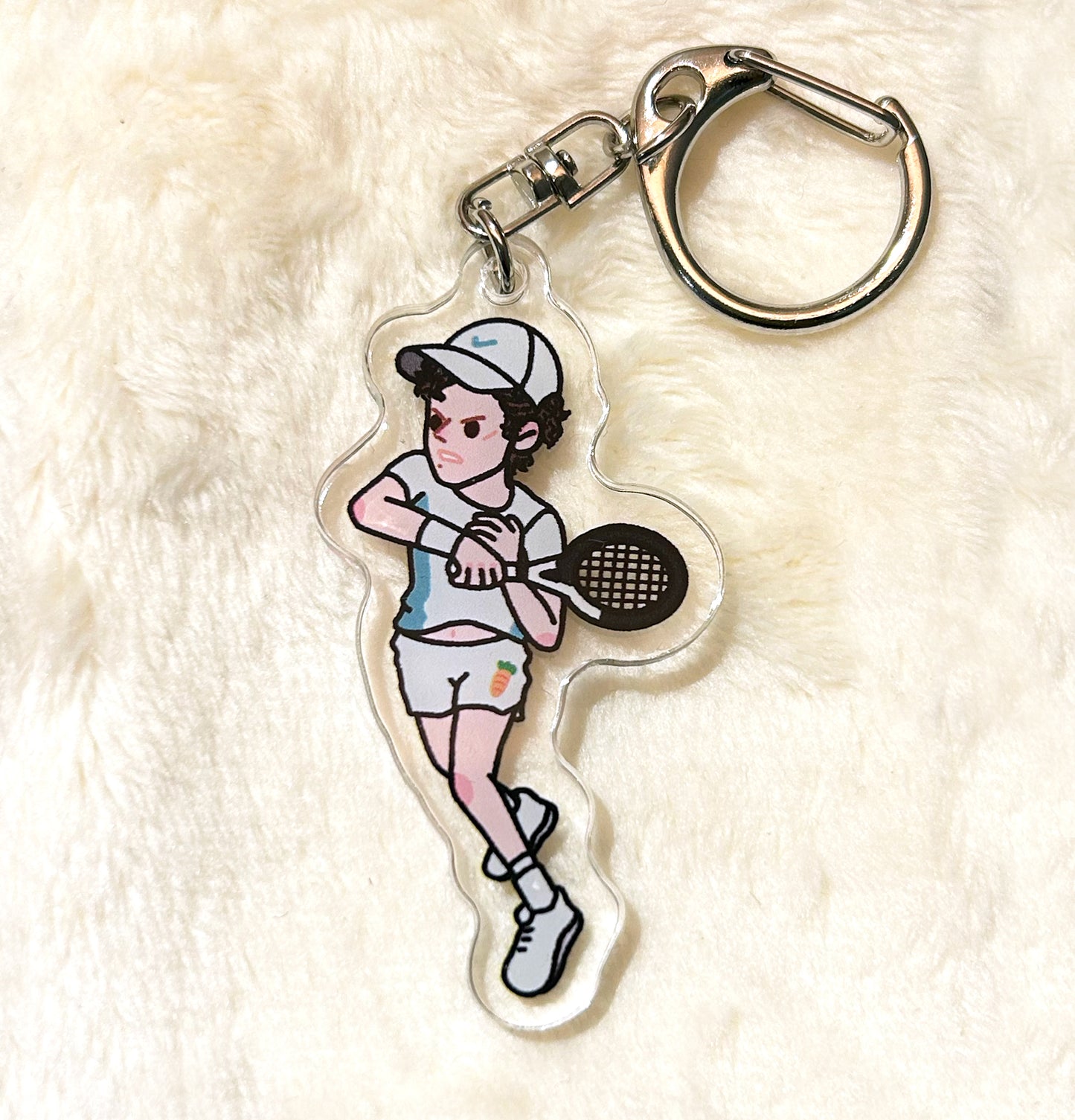 Jannik 2 Sides Images (Black & White Kit) | Clear Acrylic Keychain with Metal Clasp