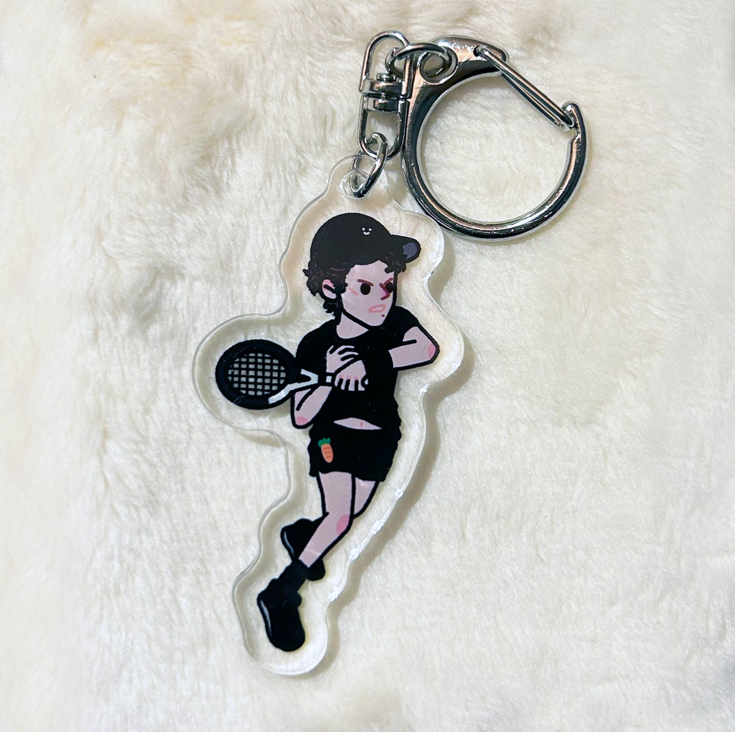 Jannik 2 Sides Images (Black & White Kit) | Clear Acrylic Keychain with Metal Clasp