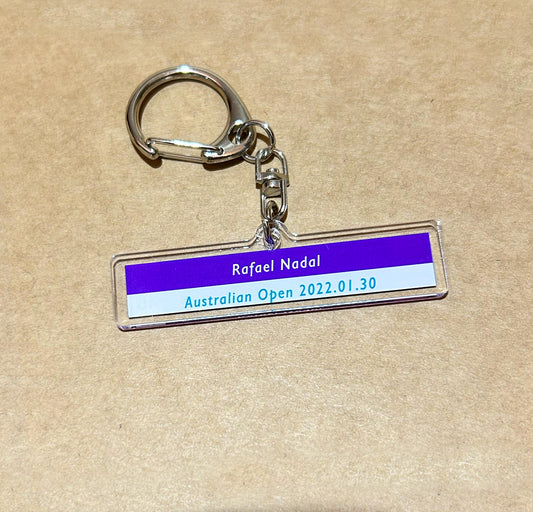 Rafa Nadal AO22 Crazy Comeback!   | Clear Acrylic Keychain with Metal Clasp